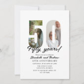 50th Anniversary with Photo Minimalist Kaart (Voorkant)