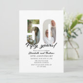 50th Anniversary with Photo Minimalist Kaart (Staand voorkant)