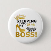 50th-BDay Ronde Button 5,7 Cm (Voorkant)