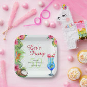 50th Bday Tropical Summer Dine & Cocktail Party Papieren Bordje (Feest)