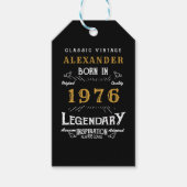 50th Birthday 1976 Add Name Legend Black Gold Cadeaulabel (Voorkant)