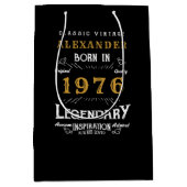 50th Birthday 1976 Add Name Legend Black Gold Medium Cadeauzakje (Voorkant)