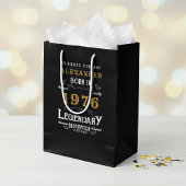 50th Birthday 1976 Add Name Legend Black Gold Medium Cadeauzakje