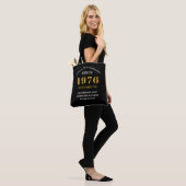 50th Birthday 1976 Black Gold For Her Personalized Tote Bag (Op model)