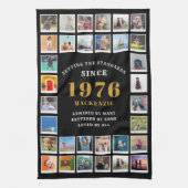 50th Birthday 1976 Family Memories Photo Collage Theedoek (Verticaal)