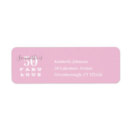 50th Birthday 50 fabulous Pink Grey Return Address Etiket