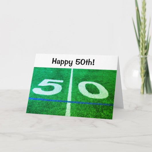 50th Birthday 50-yard lijn football veld Kaart (Voorkant)