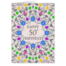 50th Birthday Abstract Flowers