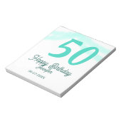 50th birthday add name date year green pastel bold notitieblok (Linkerzijde)