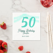 50th birthday add name date year green pastel bold servet (Insitu)