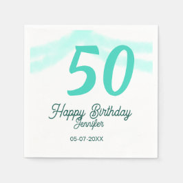50th birthday add name date year green pastel bold servet
