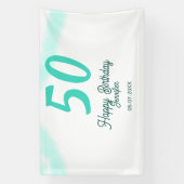 50th birthday add name date year green pastel bold spandoek (Verticaal)