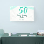 50th birthday add name date year green pastel bold spandoek (Beurs)