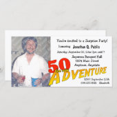 50th Birthday Adventure Party Photo Invitation (Voorkant / Achterkant)
