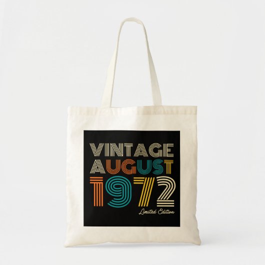 50th Birthday  August 1972 Limited Edition Tote Bag (Voorkant)