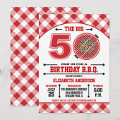 50th Birthday Barbecue Invitation Kaart (Voorkant / Achterkant)