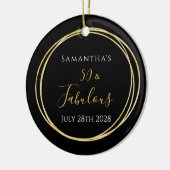 50th Birthday Black Gold 50 en Fabulous Keramisch Ornament (Links)