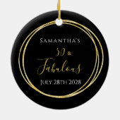 50th Birthday Black Gold 50 en Fabulous Keramisch Ornament (Achterkant)