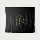 50th Birthday Black Gold 50 en Fabulous Wandkleed (Voorkant (horizontaal))