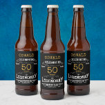 50th Birthday Black Gold Legendary Funny Bier Etiket<br><div class="desc">Een gepersonaliseerd elegant 50e verjaardag bierflesetiket dat gemakkelijk aan te passen is voor die speciale verjaardagsfeestgelegenheid.</div>