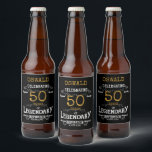 50th Birthday Black Gold Legendary Funny Bier Etiket<br><div class="desc">Een gepersonaliseerd elegant bierflesetiket dat gemakkelijk aan te passen is voor die speciale verjaardagsgelegenheid.</div>