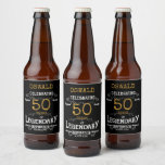 50th Birthday Black Gold Legendary Funny Bier Etiket<br><div class="desc">Een gepersonaliseerd elegant bierflesetiket dat gemakkelijk aan te passen is voor die speciale verjaardagsgelegenheid.</div>