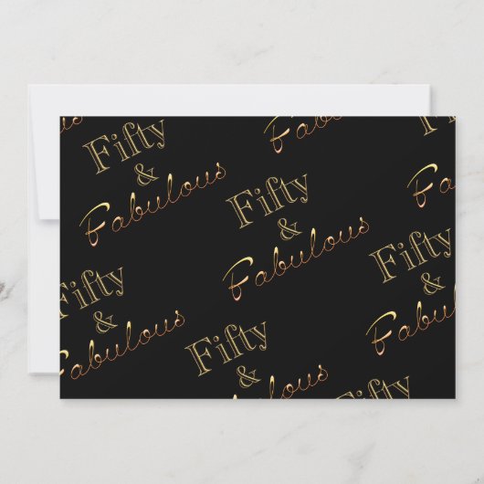 50th Birthday Black Gold Party Invitation Kaart (Achterkant)