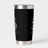 50th Birthday Black Pink Personalized Party Favor  Geïsoleerde Drinkbeker (Rechts)