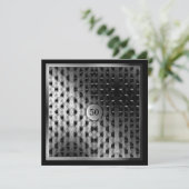 50th Birthday Black Silver Artwork Kaart (Staand voorkant)