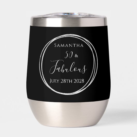 50th Birthday Black Silver Personalized Party (Voorkant)