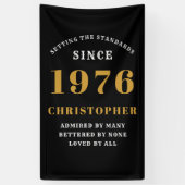 50th Birthday Born 1976 Add Name Black Gold Spandoek (Verticaal)