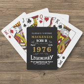 50th Birthday Born 1976 Legend Black Gold Pokerkaarten