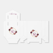 50th Birthday burgundy Gold geometrische bloemwit Bedankdoosjes (Uitgevouwen)