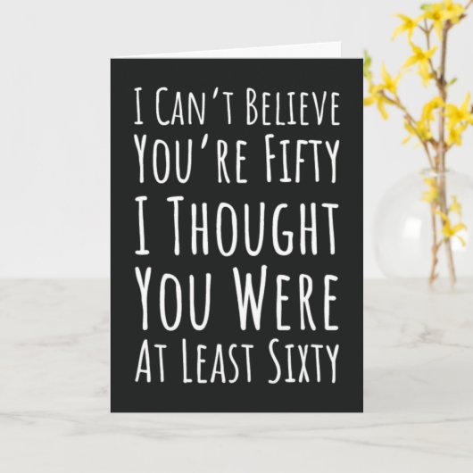 50th Birthday Card Age 50 Fiftieth Fifty Years Old Kaart (Gele Bloem)