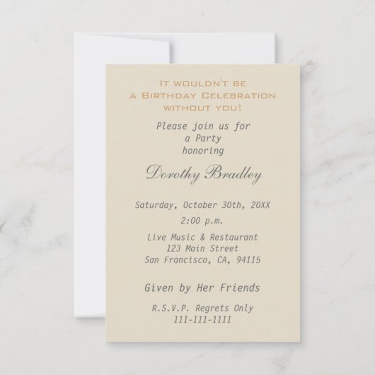 50th Birthday Celebration Carousel Custom Invite Kaart (Achterkant)