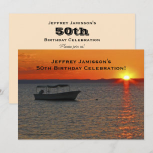 50th Birthday Celebration Invitation, Gevist Boat Kaart