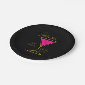 50th Birthday Cocktail Party Black Gold Papieren Bordje (Gekanteld)