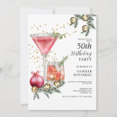 50th Birthday Cocktail Party Invitation Kaart (Voorkant)