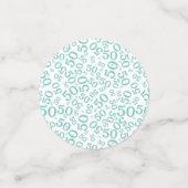 50th Birthday Cool Number Pattern Blauwgroen and W Confetti (Kleine voorkant)