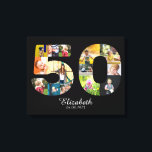 50th Birthday Create Your Own Multi Photo Canvas Afdruk<br><div class="desc">A unique 50th keepsake gift for anyone celebrating the big 50. A truly wonderful way to say happy 50th Birthday to somebody special with a unique classical design multi photo wall canvas. Use your photographs of family or friends to design this item of home wall decor. Your Instagram style photography...</div>