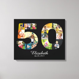 50th Birthday Create Your Own Multi Photo Canvas Afdruk