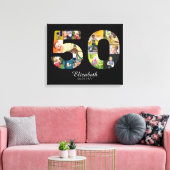 50th Birthday Create Your Own Multi Photo Canvas Afdruk (Insitu (Woonkamer))