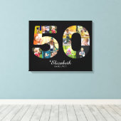 50th Birthday Create Your Own Multi Photo Canvas Afdruk (Insitu (Houten vloer))