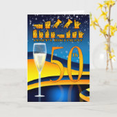 50th Birthday Deaf Language Happy Birthday Greetin Kaart (Gele Bloem)