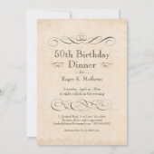 50th Birthday Dinner Party Eat Drink and be Merry Kaart (Achterkant)