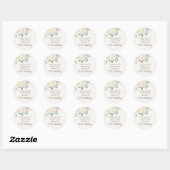 50th Birthday Dreamweaver White Floral Favor Stick Ronde Sticker (Vel)