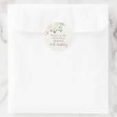 50th Birthday Dreamweaver White Floral Favor Stick Ronde Sticker (Tas)