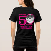 50th Birthday dubbelzijdige foto naam roze tekst Tri-Blend Shirt (Achterkant)