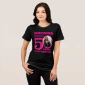 50th Birthday dubbelzijdige foto naam roze tekst Tri-Blend Shirt (Voorkant volledig)
