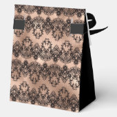 50th Birthday Elegant Rose Black Lace Bedankdoosjes (Achterkant)